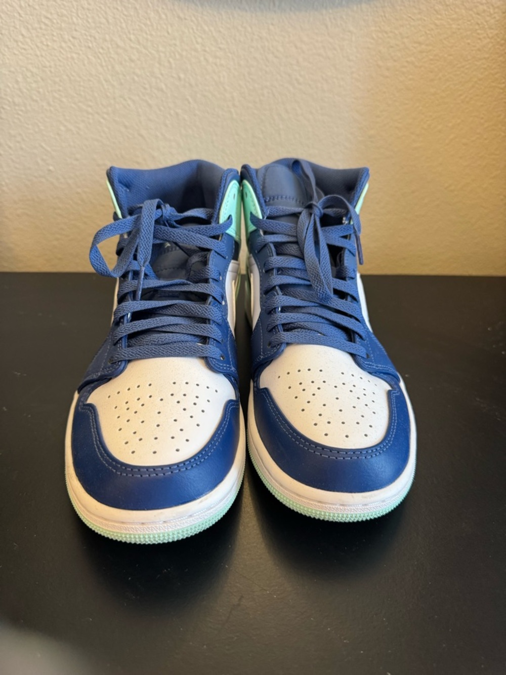 Jordan Men's High-Top Sneakers in Blue, White and Mint